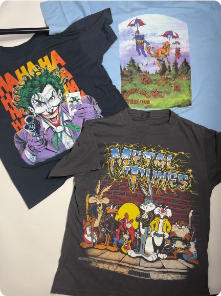 Vintage clothing collection curated for global resale markets