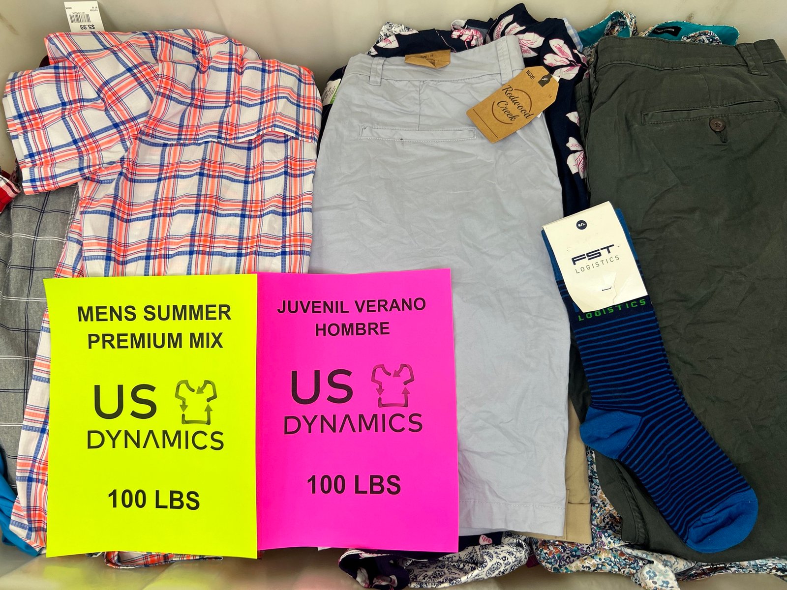 US Dynamics Hombre Verano Premium - paca premium de 100 lb de ropa de hombre de verano
